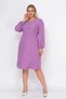 Apsen Women's Lilac Plus Size Slit Detailed V-Neck Midi Crepe Dress 4479/110 - 4