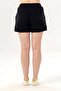 Elastic Waist Cunda Double Pocket Summer Embroidered Muslin Mini Shorts Black Syh - 2