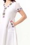 Short Sleeve Feyza V-Neck Double Pocket Tie-Up Summer Short Voile Dress White Byz - 3