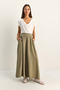 Women's Green Diagonal Modal Pantskirt with Pocket Detail 3312 60286141 - 3