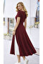 Women's Asymmetrical Collar Buttoned Short Sleeve Viscose Dress - 3