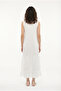 Sleeveless Sea Ruffle V-Neck Summer Muslin Long Dress White Byz - 2