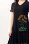 Short Sleeve Wishing Voile V-Neck Summer Embroidered Casual Short Dress Black Syh - 3