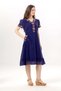 Short Sleeve Feyza V-Neck Double Pocket Tie-Up Summer Short Voile Dress Purple Purple - 5
