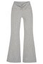 Gray Melange Viscose High Waist Gathered Front Spanish Flare Women's Trousers Flared - 7
