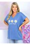 Daisy Printed V-Neck Cotton Premium Plus Size Women's T-Shirt - 2
