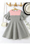 Girls Color Block Ruffle Trim Dress - 2