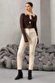 Lace Blouse with Collar and Moon Accessories Brown - 2
