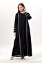 Long Sleeve Gülfem Zippered Summer Shawl Cloth Ferace Black Syh - 6