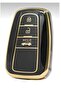 Toyota Ch-R Corolla Rav4 Land Cruiser Camry 3 Button Nano Key Case Cover Black Gold - 3