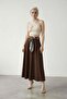 Foulard Belted Zippered Skirt Brown