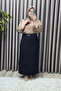 Women's Clothing Plus Size Belted Hidden Slit Detailed Lined Crepe Fabric Skirt - 8