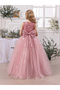 Girl Sequin Bow Detail Mesh Maxi Party Dress - 5