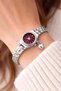 Women's Steel Watch Silver Color with Burgundy Dial Luxury |   Vintage Elegant Bracelet Model Classic Wristwatch - 3