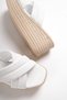 Joymix Wedge Heeled Orthopedic Sole Straw Look Women's Slippers Ckt - White - 6