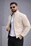 Slim Fit High Collar Seasonal Suede Jacket - 4