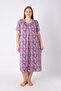 Women's Plus Size Elegant Collar Lace and String Detailed Ring Viscose Short Sleeve Nightgown - 3