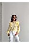 Flounce Sleeve Scallop Blouse Yellow