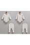 100% Cotton Newborn Baby Girl 4-Piece Bodysuit and Booties Pants Set (0-3 Months)
