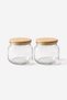 Glass Storage Container and Spice Jar with Wooden Lid - 2