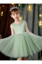 Girls Pearl Decor Bow Tie Deep V-Back Princess Party Dress - 3