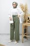 Tied Detail Pocketed Trousers Tsd260166 Khaki - 2