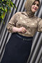 Women's Clothing Plus Size Belted Hidden Slit Detailed Lined Crepe Fabric Skirt - 4