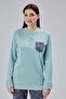 Women's Long Sleeve Cotton Piece Pajama Set Buttoned Pocket Detail Bottom Top Set