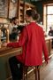 Women's Red Oversize Single Button Jacket with Lace Padded Sides Arm-26Y001068 - 2