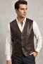 Brown Titan Genuine Leather Classic Men's Vest - 2