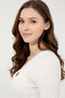 Women's Ecru Basic Sweater 50255662-Vr019 - 4