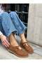 Tan Suede (Sergey) Laser Cut Bead Detail Women's Shoes - 5