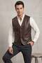 Brown Titan Genuine Leather Classic Men's Vest
