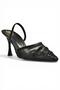 Y752176315 Black Mesh Beaded Embroidered Thin Heeled Women's Shoes - 5