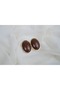 Bkp141 Oval Stone Vintage Earrings Gold (50mm) - 4