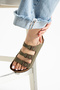 3 Buckle Slippers Comfortable Daily Summer Slippers - Khaki - 3