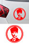 Ataturk Round Framed Portrait Sticker - Mustafa Kemal Atatürk Auto Sticker 15X15Cm - 3