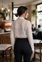 Women's White Glitter Velvet Striped Tulle Shirt Arm-26Y001060 - 3