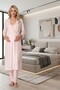 Women's Long Dress with Straps and Lace Detail, Breastfeeding Feature, Maternity 3-Piece Pajama Set - 2