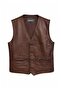 Brown Titan Genuine Leather Classic Men's Vest - 5