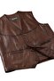 Brown Titan Genuine Leather Classic Men's Vest - 4