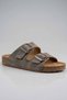 Double Buckle Anatomical Sole Daily Women's and Men's Slippers Sandals - Black-Mink - 2