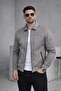 Basic Slim Fit Polo Collar Suede Jacket - 3