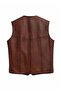 Brown Titan Genuine Leather Classic Men's Vest - 6