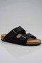 Double Buckle Anatomical Sole Daily Women's and Men's Slippers Sandals - Black-Mink - 4