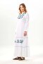 Long Sleeve Venetian Embroidered Şile Cloth Authentic Long Dress White Byz - 4