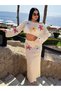 New Lovers and Friends Team Floral Embroidery Applique White Women's Beach Crochet Knit with Bustier and Skirt - 6