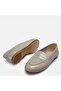 Large size women's loafer 41-42-43-44-beige patent leather - 8
