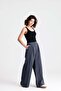 Women's Anthracite Premium Tensel Fabric Palazzo Trousers 31074
