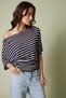 Striped Asymmetric Knitted Blouse - 3